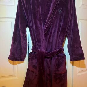 Victoria's Secret Plush Purple Robe with Black Label